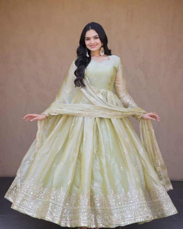 designer gown with dupatta