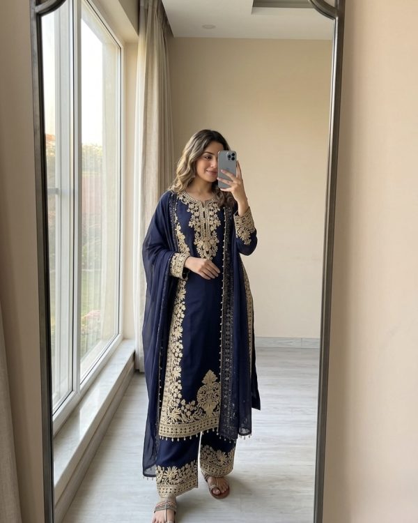 Blue Suit Design for Women | Designer Party Wear Set