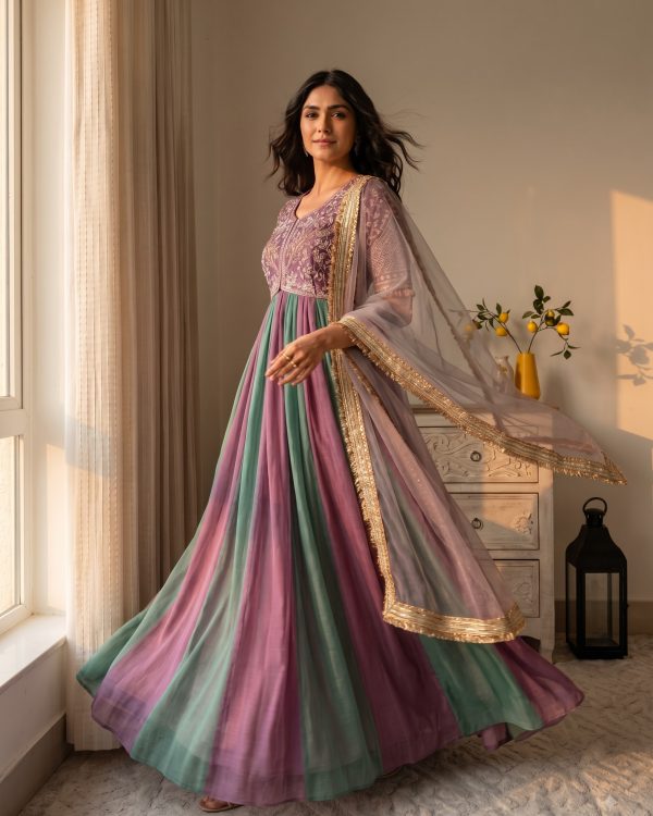 Long Dress for Women – Designer floor length evening Gown with Dupatta