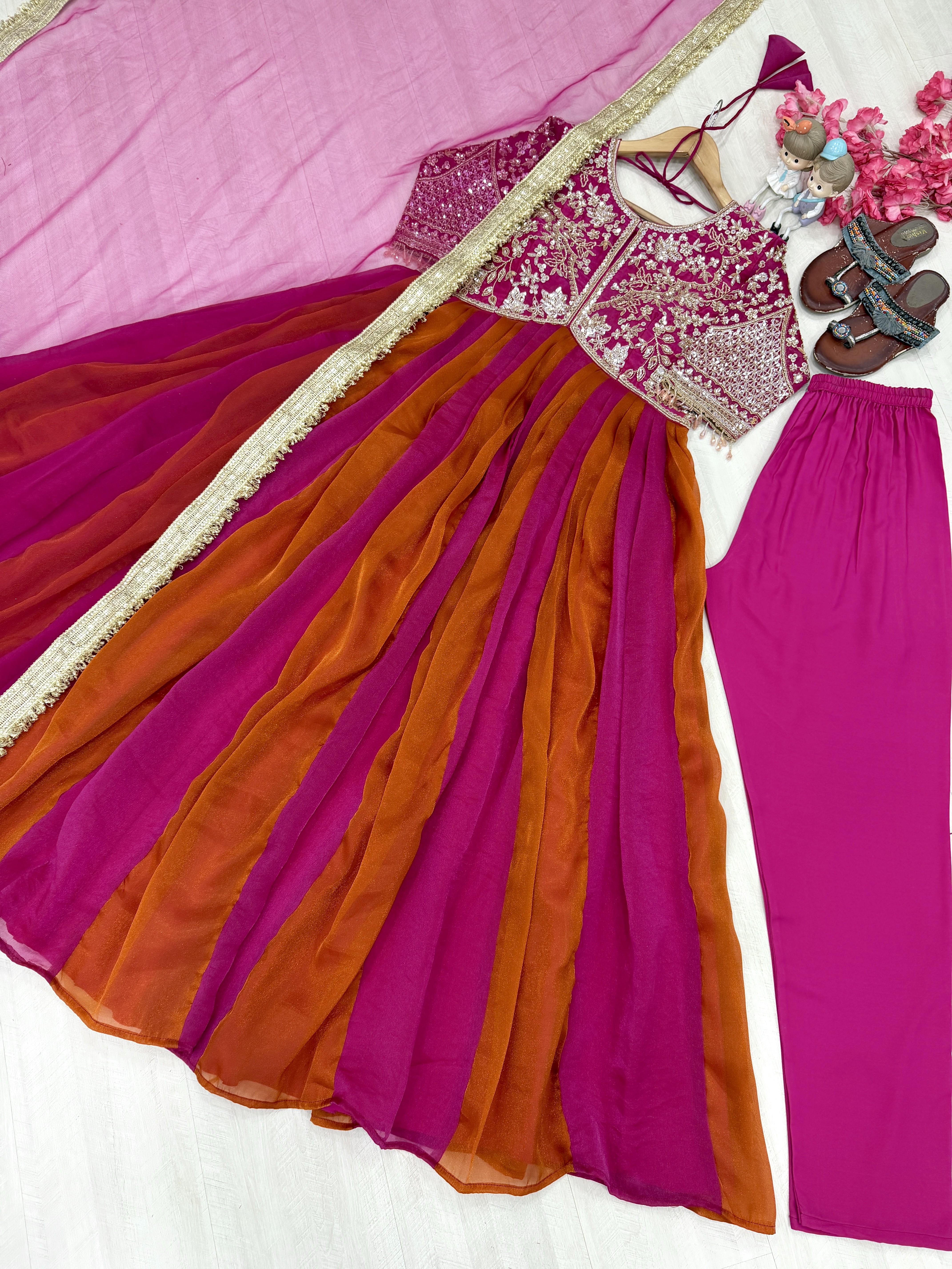Long Dress for Women – Designer floor length evening Gown with Dupatta