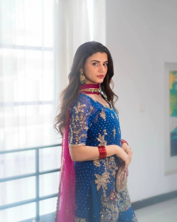 Royal Blue Pakistani Palazzo Suit