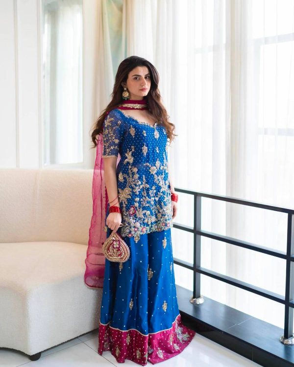 Royal Blue Pakistani Palazzo Suit