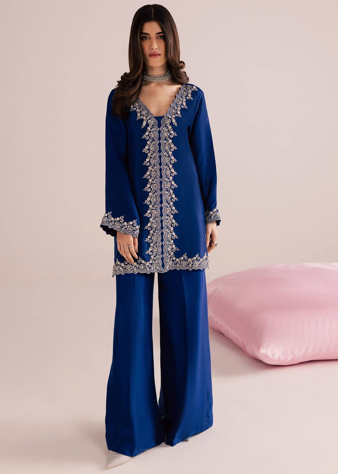 Kurti and Palazzo Set Online | Navy Blue...